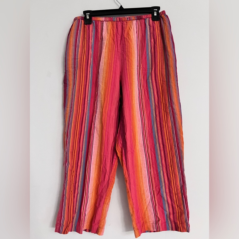 Colorful Striped Pants. Waist=28”